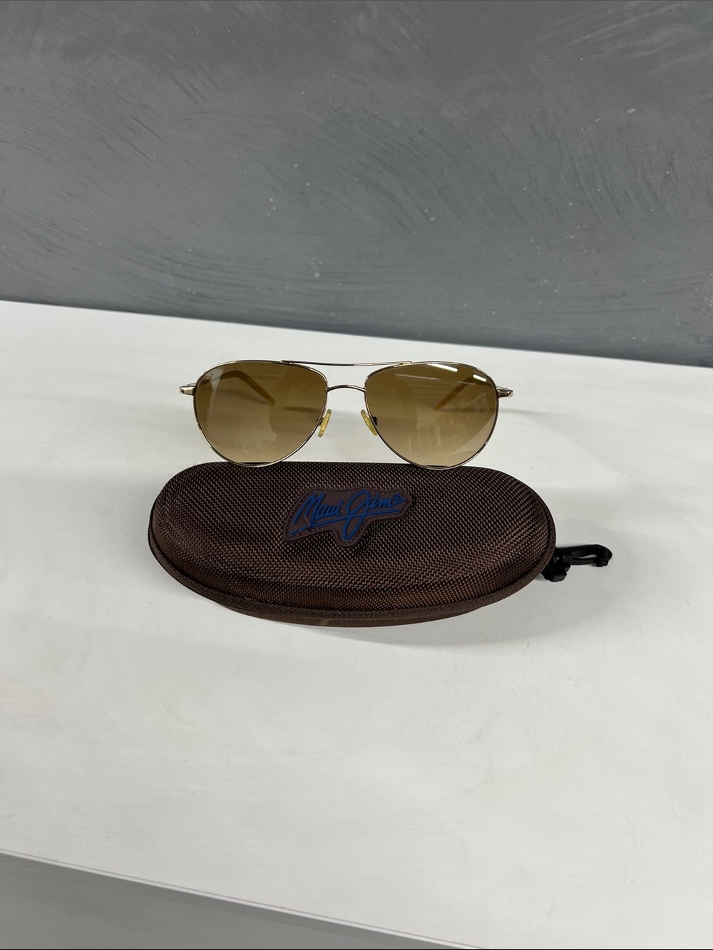 Maui Jim Gold Frame Aviator Sunglasses